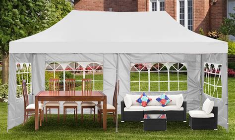 Invezo 10 x 20 feet Canopy Tent (35 kgs, Blue) with 3 Side Cover Water ...