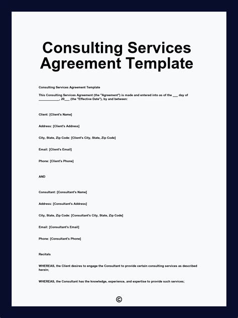 Consulting Services Agreement Template