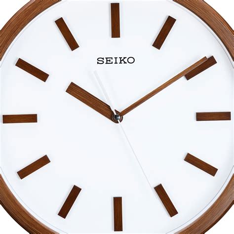 SEIKO ONLINE STORE QXA681B Minimalistic White and Brown Clock – SEIKO ...