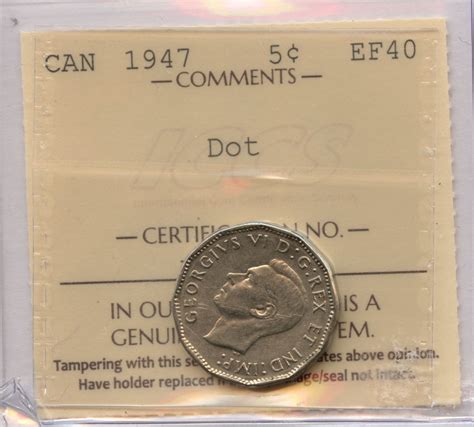1947 Five Cents - Dot - Geoffrey Bell Auctions