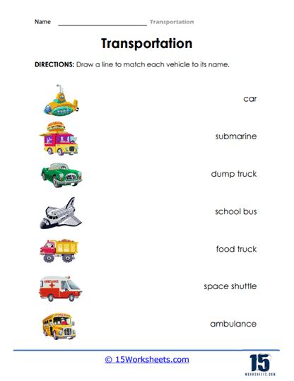 Transportation Vehicles Worksheet 的图像结果
