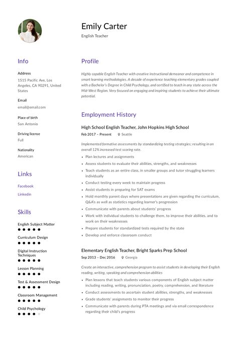 English Teacher Resume Sample & Writing Guide | Resumeviking.com