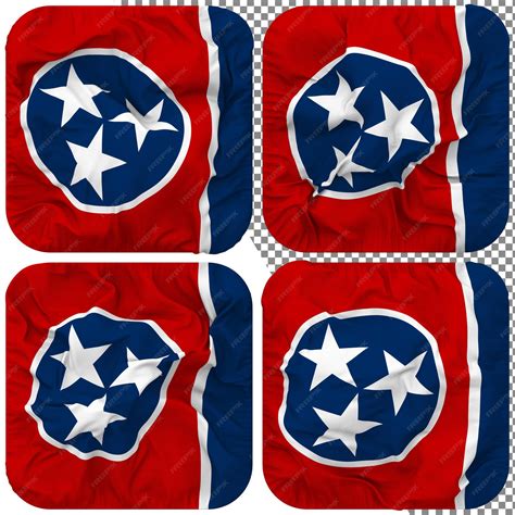 Premium PSD | State of tennessee flag squire shape isolated different ...