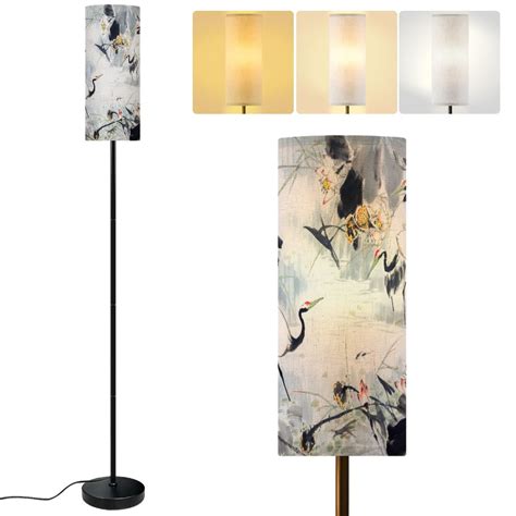 Modern Standing Floor Lamp crane birds lotus mean is longevity Asian ...