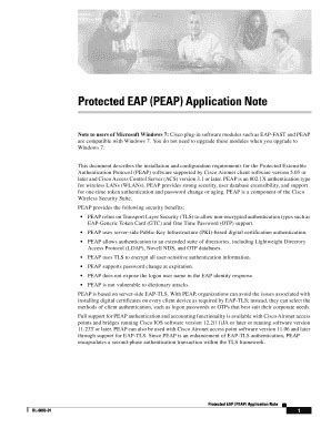 Fillable Online Protected EAP ( PEAP ) Application Note - Cisco Fax ...