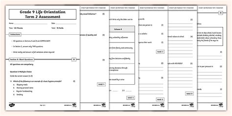 Grade 9 Life Orientation Term 2 Assessment (teacher made)