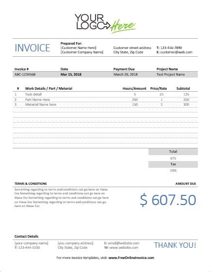 Image result for Invoice Field Example