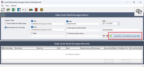 Review daily cycle read averages - nGenue Documentation
