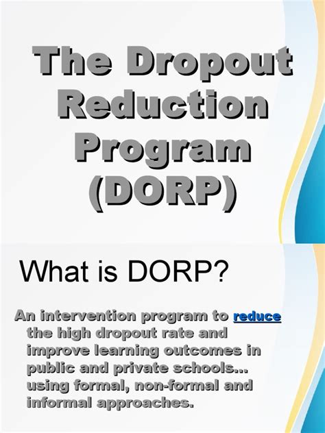 Image result for Drop Out Reduction Program Composition