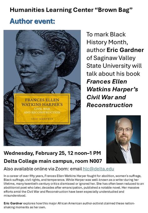 Brown Bag with author Eric Gardner on "Frances Ellen Watkins Harper’s ...