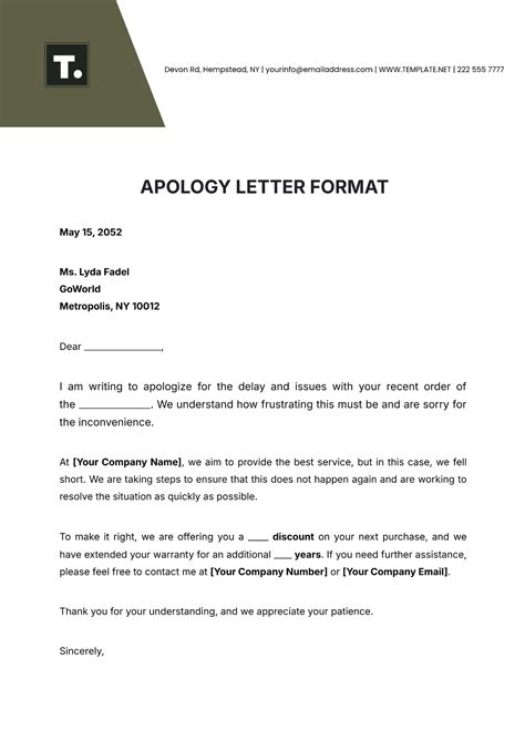 Free Apology Letter Templates, Editable and Printable