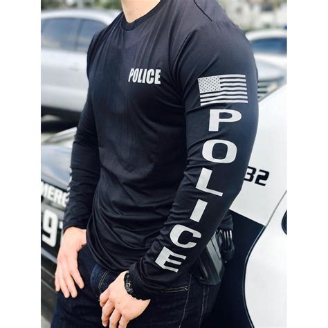 [UNO] Men's Police Long Sleeve [BLK/GRY] in 2021 | Police shirts ...