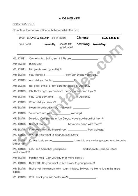ESL Interview Worksheet 的图像结果