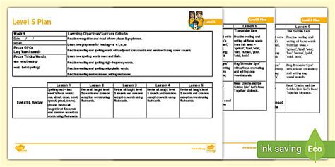 Level 5 Week 9 Weekly Plan (teacher made) - Twinkl