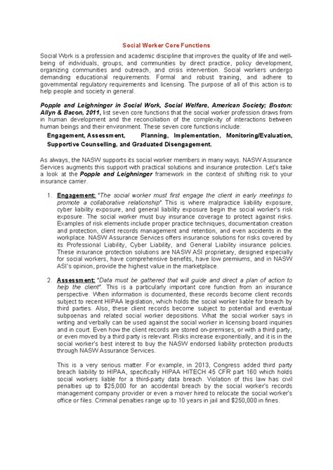 Core Functions of Social Workers - Social Worker Core Functions Social ...