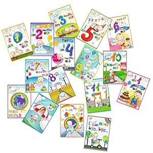 Vantagekart Newborn Baby Monthly Age Milestone Cards - Baby Shower Gift ...