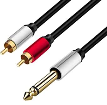 Dual RCA to 1/4 Insert Cable 6.35mm TRS Male to Dual RCA Audio Y ...