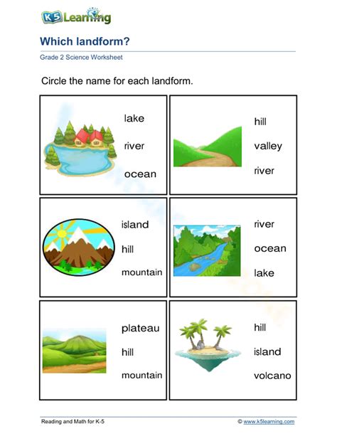 Landform Map Worksheet PDF 的图像结果
