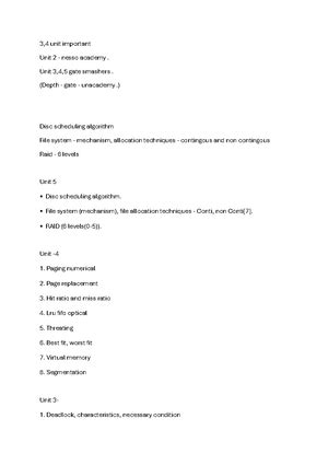 UNIT 1 and 2 - operating system unit1 and 2 - Some Extra Questions for ...