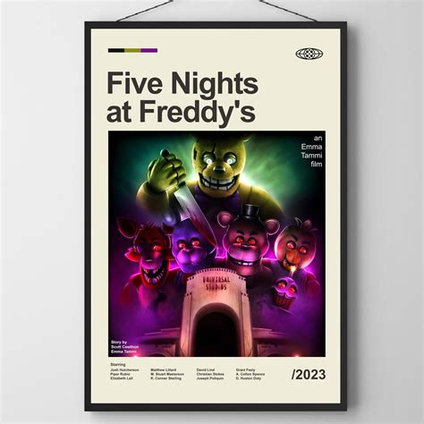 Five Nights at Freddy's Poster, FNAF Movie Poster, Retro Movie Print ...