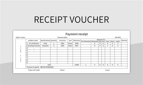Image result for Receipt Voucher Example
