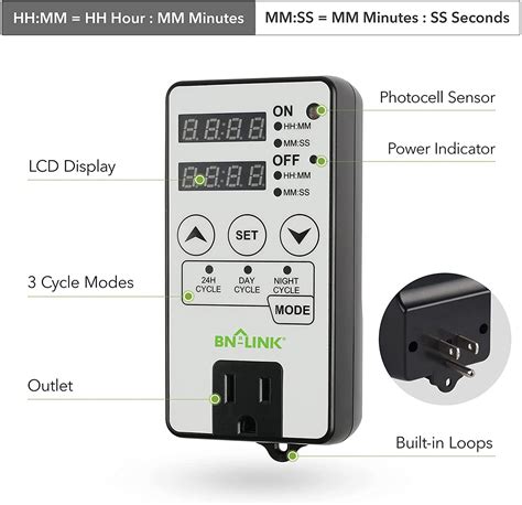 Buy BN-LINK Timer Outlet Short Period Repeat Cycle Intermittent Digital ...