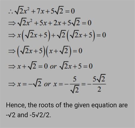 find the roots of 4√2x^2-7x-√2=0 by the method of factorisation ...