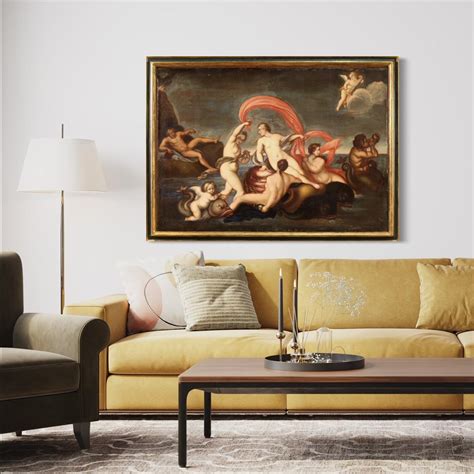 18th Century Oil on Canvas Italian Mythological Painting the Triumph of ...