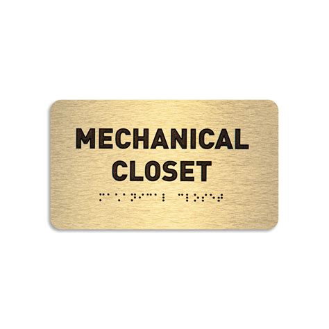 Buy Mechanical Closet Sign - ADA Compliant Utility Sign, Raised Letters ...