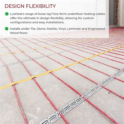 Buy LuxHeat Floor Heating Cable Set, 15 Sqft - 120v Electric Radiant ...