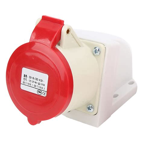 Buy Fournyaa Industrial Socket, 380‑415V Wall Dust Cover 5Pin Socket ...