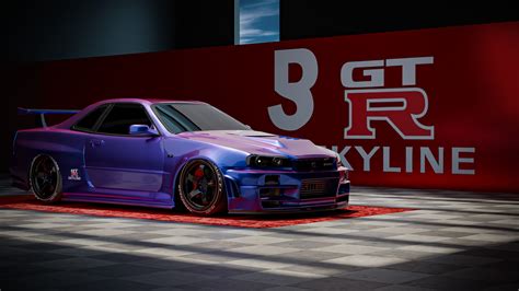 ArtStation - Nissan Skyline GTR R34 Midnight Purple