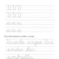 Cursive Writing Worksheet: Letter "u" - Cursive Writing Course-Improve ...