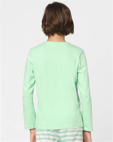 Buy Green Printed T-shirts & Pyjama Night Suit Set for Boys Online at ...