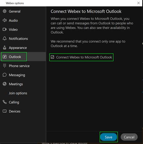 Webex Outlook Integration 的图像结果