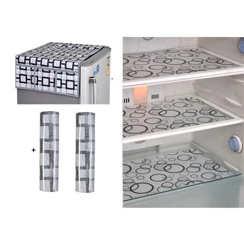 Designed Fridge Cover Combo Pack(1pcs Top+3pcs mats+2pcs Handle Cover)