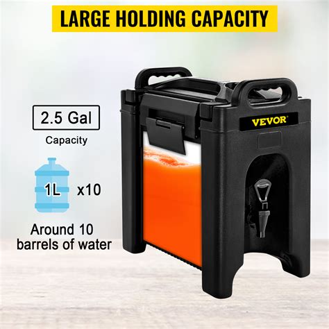 VEVOR Insulated Beverage Dispenser, 2.5 Gal, Double-Walled Beverage ...