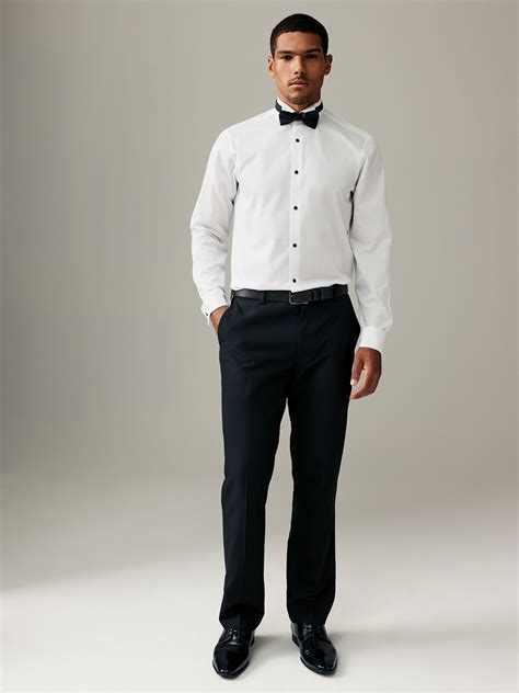 Buy White Regular Fit Textured Double Cuff Long Sleeve Shirt With Wing ...