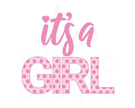 It's A Girl PNG, Gender Reveal, Pink Polka Dot Baby Girl PNG, Baby ...