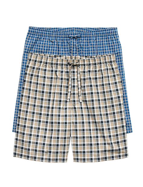 Buy 2 Pack Pure Cotton Checked Pyjama Shorts at Marks & Spencer