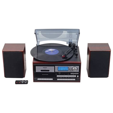 Buy Jensen JTA-575 3-Speed 10-Watt Belt-Drive Turntable System with CD ...