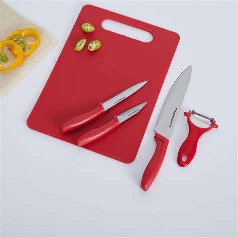 Buy Truffles 5Pcs Stainless Steel Knives and Chopping Board Set from ...