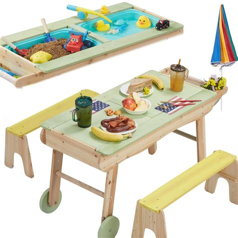 Giant bean 3 in 1 Kids Picnic Table, Indoor Outdoor Sand and Water ...