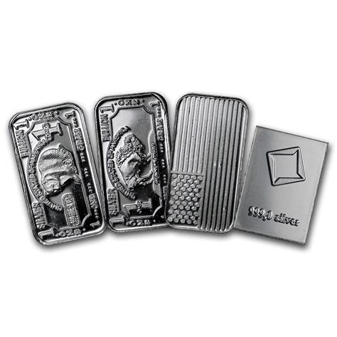 1 Gram Silver Bars, Secondary Market, .999 Fine Silver, Stamped Purity ...