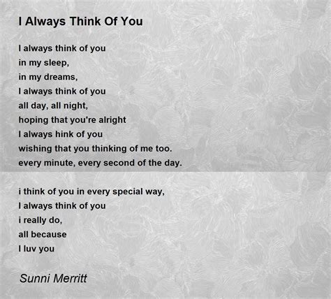 Thinking About You Poems