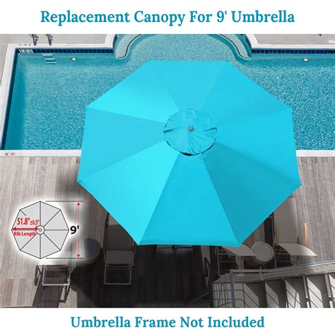 Buy 9ft 8 Rib Patio Umbrella Cover Canopy Replacement Parasol Top Cover ...