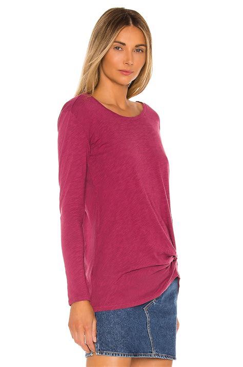 Bobi Slubbed Jersey Long Sleeve in Vino | REVOLVE