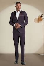 Buy Men Purple Textured Party Two Piece Suit Online - 893909 | Peter ...