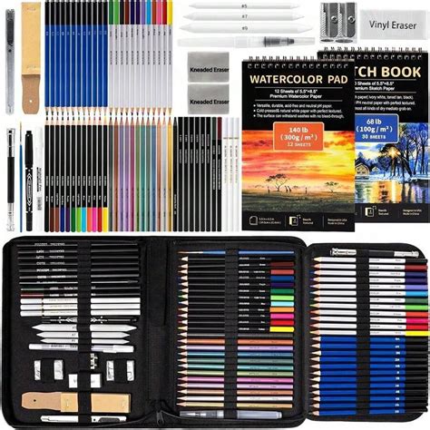 Art Supplies Drawing Pencils Set - 76 Packs Pro Sketching Kit With ...