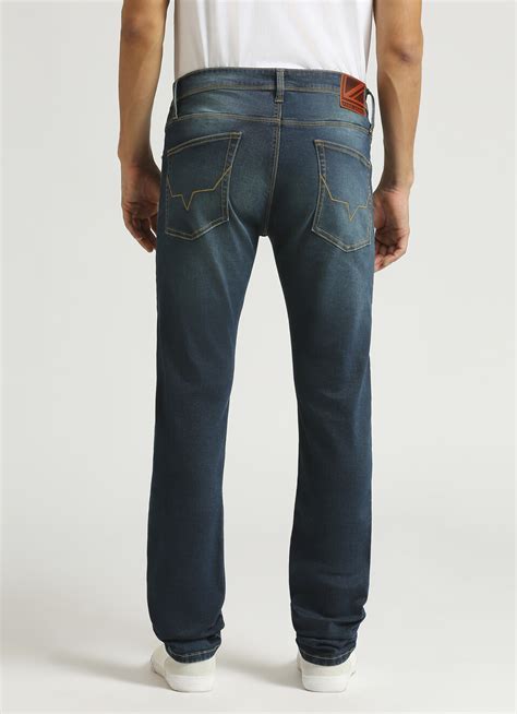 Vapour Dark Blue Mid Rise Slim Fit Jeans | Pepe Jeans India